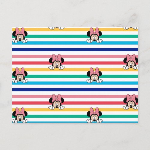 Peekaboo Rainbow Minnie Mouse Pattern Postcard