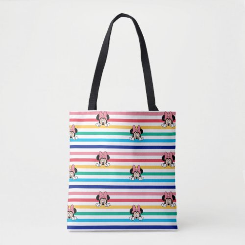 Peekaboo Rainbow Minnie Mouse Pattern Tote Bag