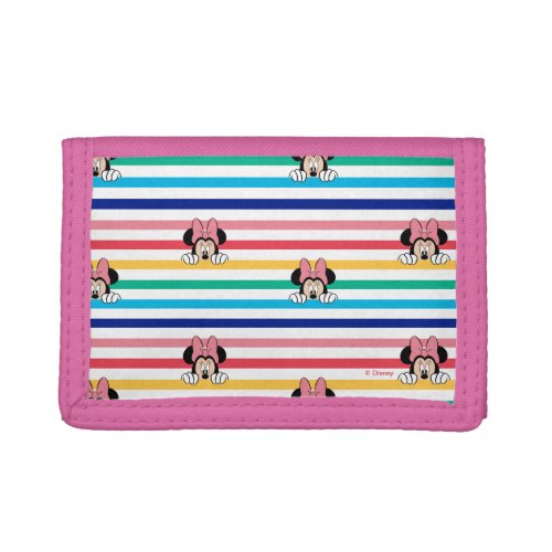 Peekaboo Rainbow Minnie Mouse Pattern Trifold Wallet