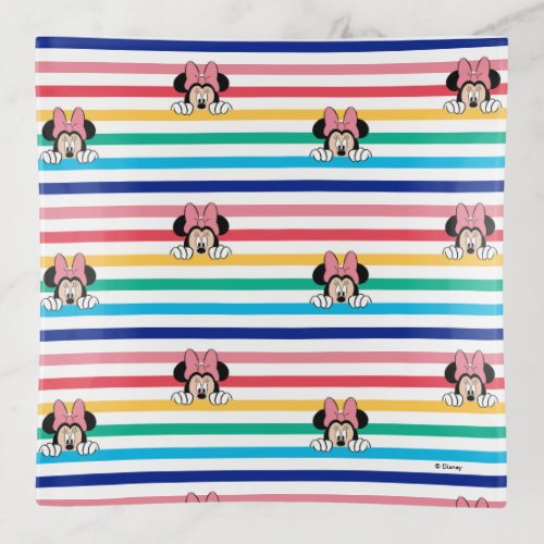 Peekaboo Rainbow Minnie Mouse Pattern Trinket Tray