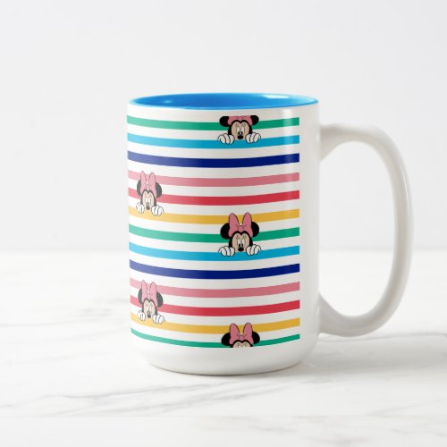 Peekaboo Rainbow Minnie Mouse Pattern Two_Tone Coffee Mug