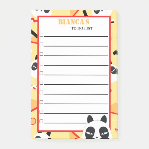 Peekaboo Yellow Panda Bear Post_it Notes