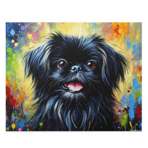 Peekapoo: Black Peke-A-Poo Acrylic Art Jigsaw Puzzle
