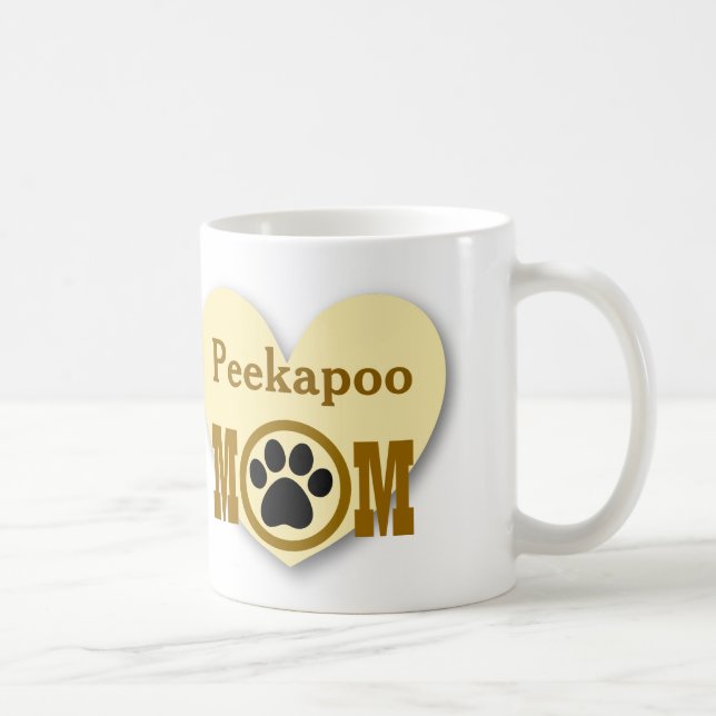 Peekapoo Mom Dog Lover Paw Print Gift HY8 Coffee Mug (Right)