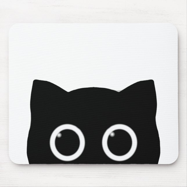 Peeking Black Cat Mouse Pad (Front)