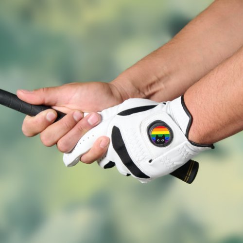 Peeking Black Cat Rainbow Flag Golf Glove