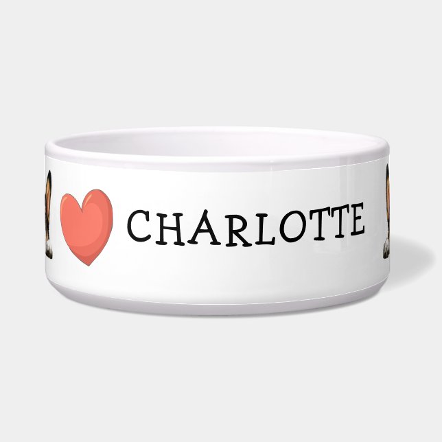 Peeking Black Corgi Customize theme Bowl (Front)