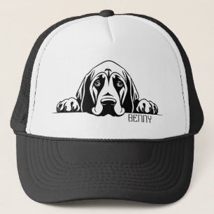 Peeking Bloodhound Dog. Personalize Trucker Hat