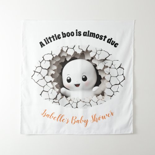 Peeking Boo Ghost Baby Shower Backdrop Tapestry