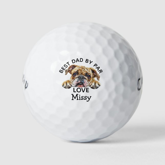 Peeking Bulldog Customize  Golf Balls (Front)