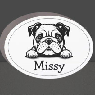 PEEKING Bulldog Puppy Personalized Car Magnet