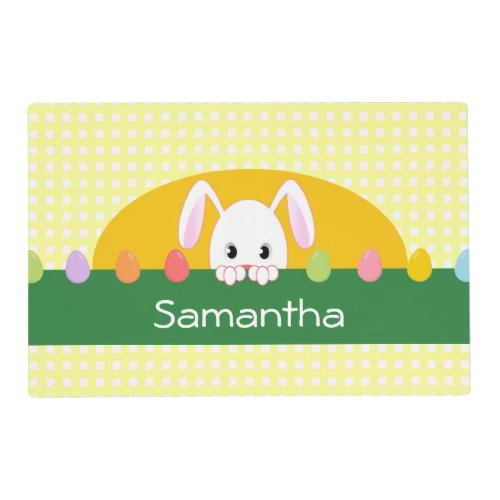 Peeking Bunny Easter Personalized Placemat