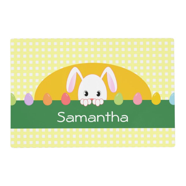 Peeking Bunny Easter Personalized Placemat (Front)