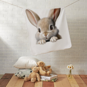 Peeking Bunny Rabbit Baby Blanket
