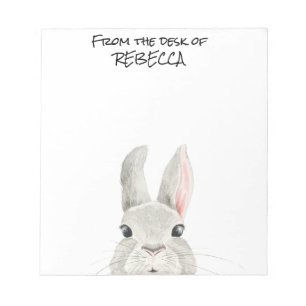 Peeking Bunny Rabbit From the Desk of Personalized Notepad