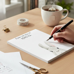 Peeking Bunny Rabbit From the Desk of Personalized Notepad