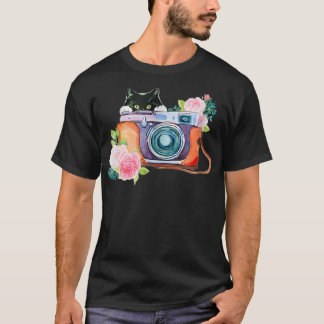 Peeking Cat Camera T-Shirt