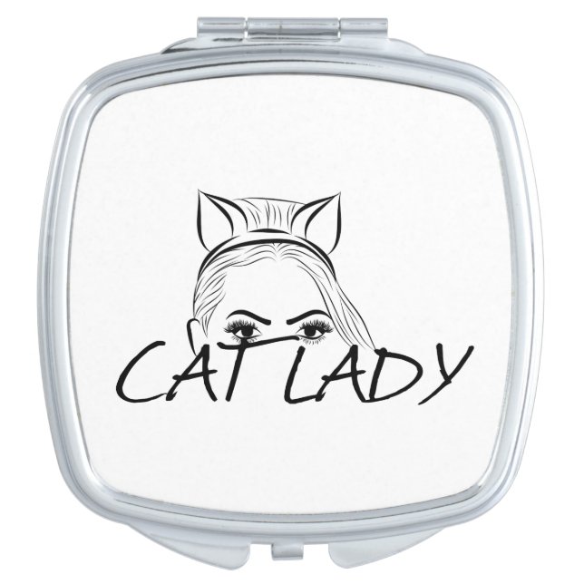 Peeking Cat Lady Vanity Mirror (Front)
