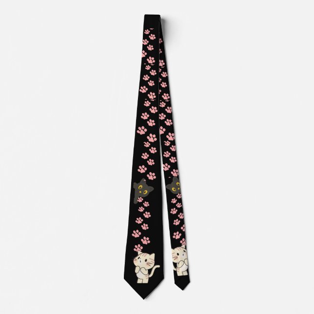 Peeking cat  neck tie (Front)