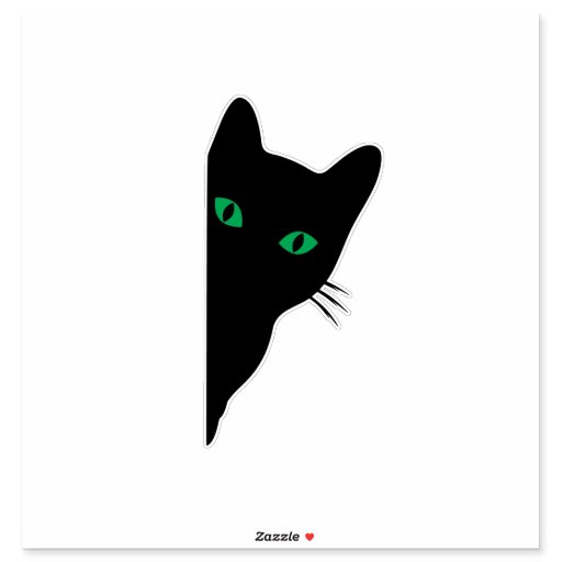 Peeking-Cat-Silhouette-Decal-Notebook-Car-Laptop Sticker