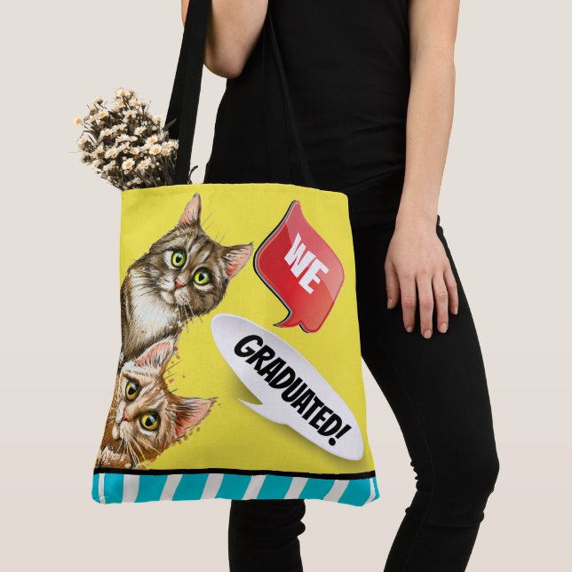 Peeking Cats Teacher Tote - See Back! Bag (Close Up)