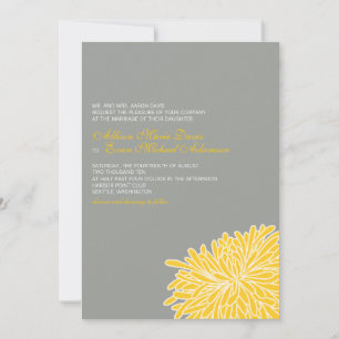 Peeking Chrysanthemum Wedding Invitation