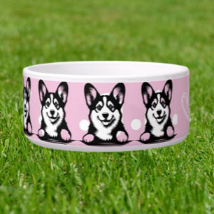 Peeking Corgi Customize pink theme Bowl