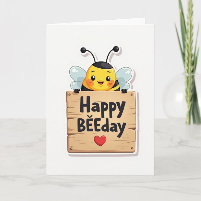Peeking Creature Birthday Card (Front)