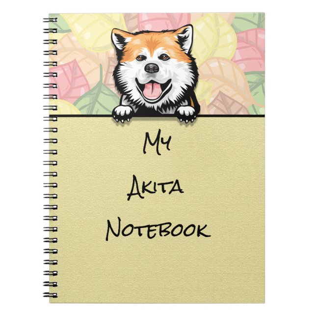 Peeking Cute Akita notebook (Front)
