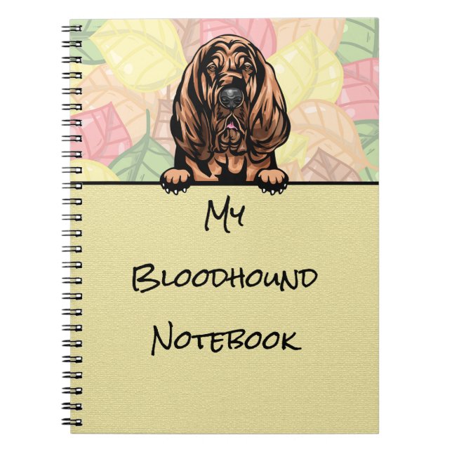 Peeking Cute Bloodhound notebook (Front)