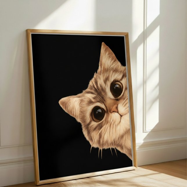 Peeking Cute Cat with Big Eyes Poster (Creator Uploaded)