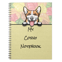 Peeking Cute Corgi notebook