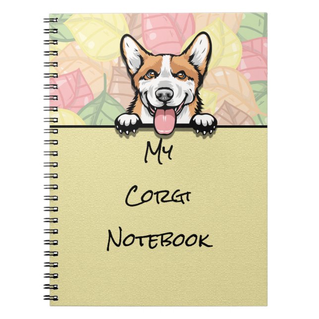 Peeking Cute Corgi notebook (Front)
