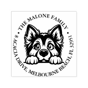 Peeking Cute Dog Personalized Theme Self-inking Stamp