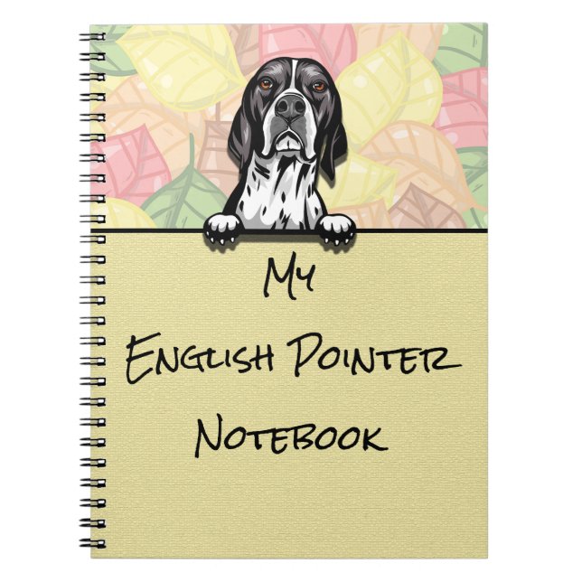 Peeking Cute English Pointer notebook (Front)