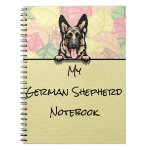 Peeking Cute German Shepherd notebook
