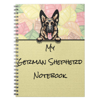 Peeking Cute German Shepherd notebook