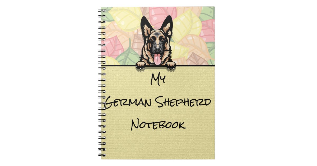 Peeking Cute German Shepherd notebook | Zazzle
