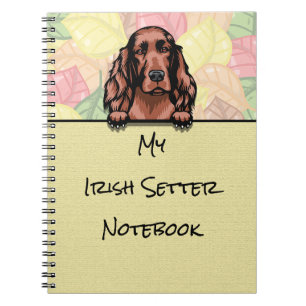 Peeking Cute Irish Setter notebook