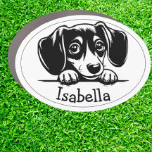 Peeking Dachshund Puppy Personalized