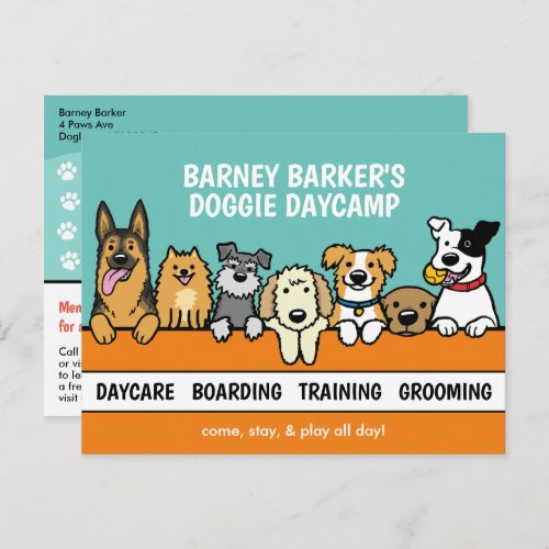 Peeking Dogs Pet Care Cute Business Promotional Postcard