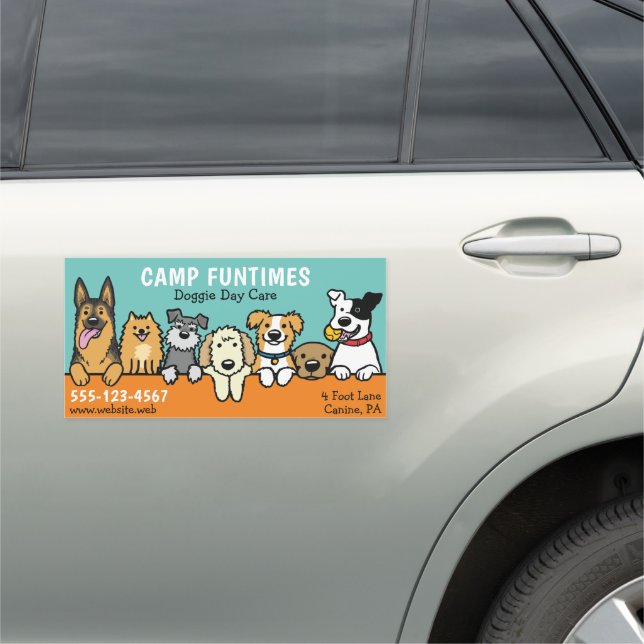 Peeking Dogs Pet Sitting Business Promotion Cute Car Magnet (In Situ)
