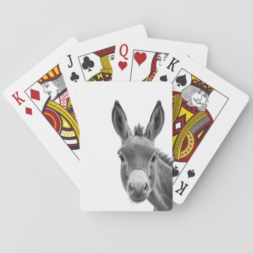 Peeking Donkey Cute   Poker Cards