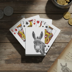 Peeking Donkey Cute   Poker Cards