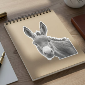 Peeking Donkey Funny  Sticker