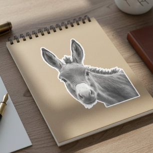 Peeking Donkey Funny Sticker