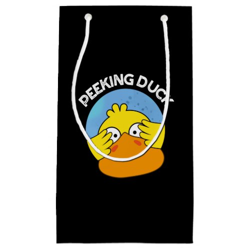 Peeking Duck Funny Animal Chinese Dish Pun Dark BG Small Gift Bag