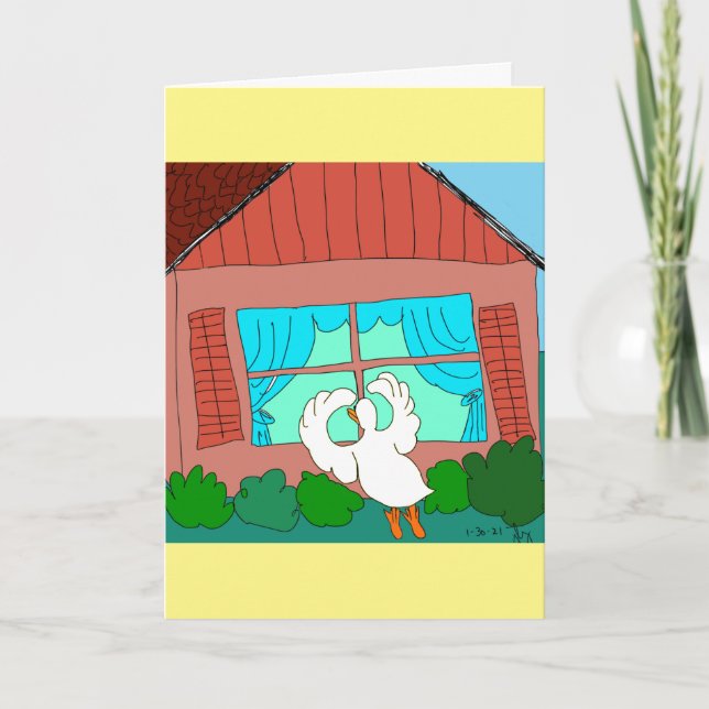 Peeking Duck Problem greeting card (Front)