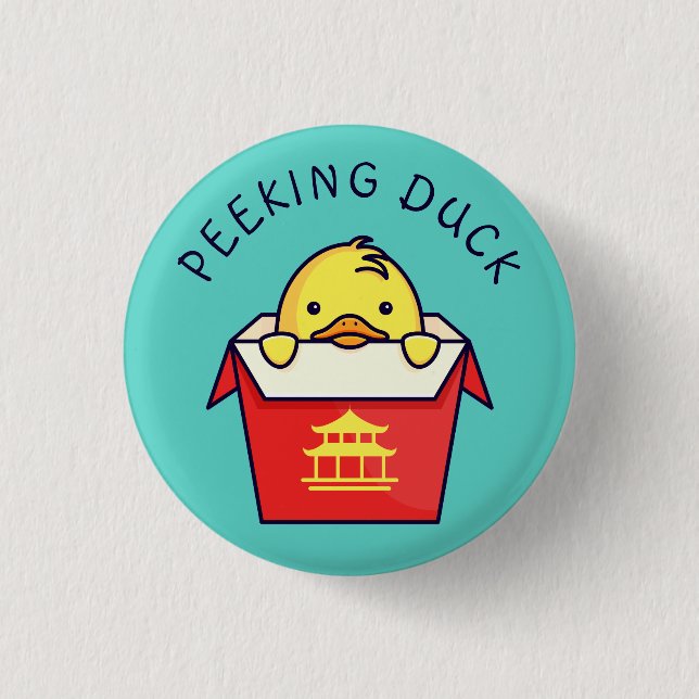 Peeking Duck Pun Button (Front)