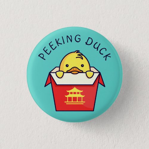 Peeking Duck Pun Button